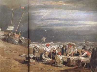 Joseph Mallord William Turner Fishmarket on thte beach (mk31) France oil painting art